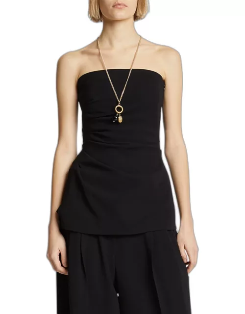Gathered Crepe Strapless Top