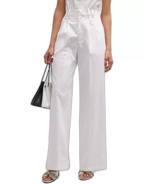 Pleated Cotton Trouser