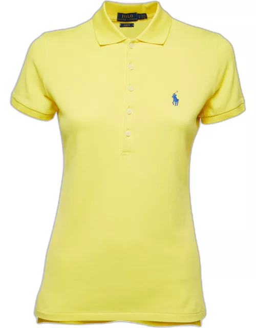 Polo Ralph Lauren Yellow Cotton Slim Fit Polo T-Shirt