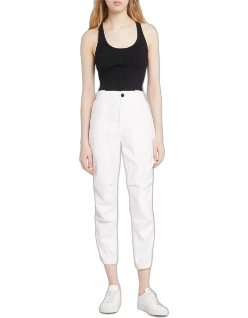 Agnit Sateen Cropped Utility Trouser