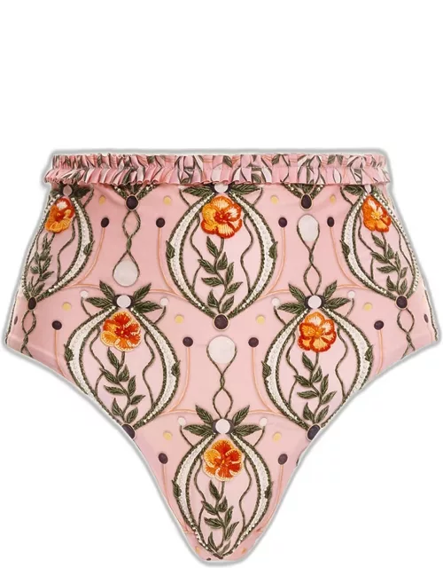 Nopal Lunar Embroidered Bikini Bottom