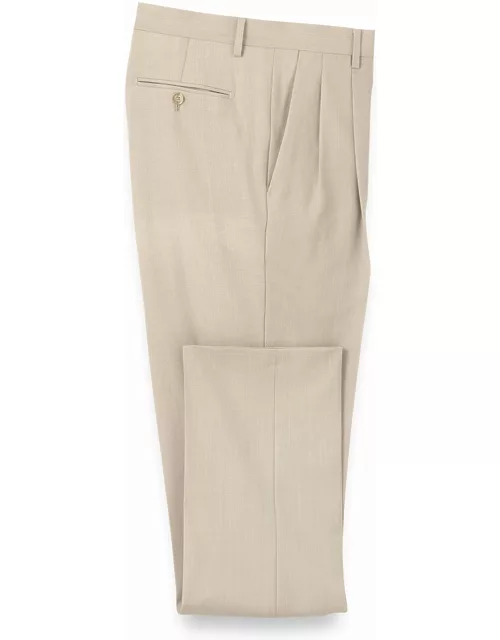 Wool Stretch Bengaline Pleated Suit Pant
