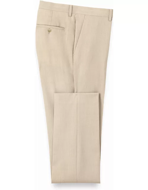 Wool Stretch Bengaline Flat Front Suit Pant