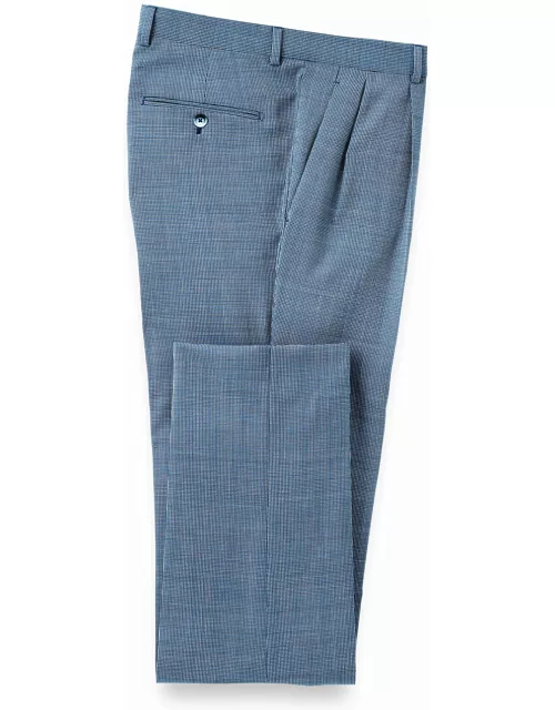 Italian Wool Check Pleated Suit Pant