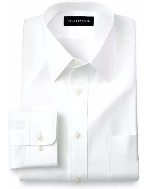 Pure Cotton Broadcloth Solid Color Straight Collar Dress Shirt
