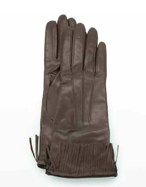Cashmere-Lined Fringe Napa Glove