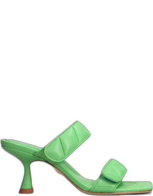 Lola Cruz Sandals In Green Leather