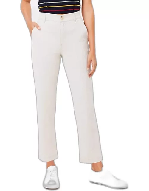 Loft Petite Perfect Straight Pants in Washed Twil