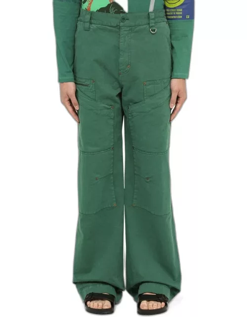 Green stretch cotton trouser