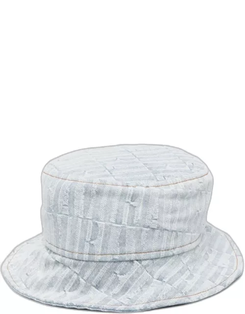 AMIRI Light Blue Texturized Bucket Hat In Cotton Denim Man