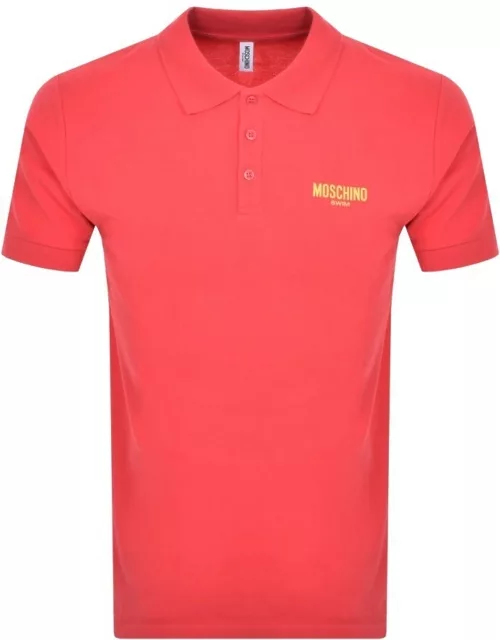 Moschino Swim Short Sleeved Polo T Shirt Pink