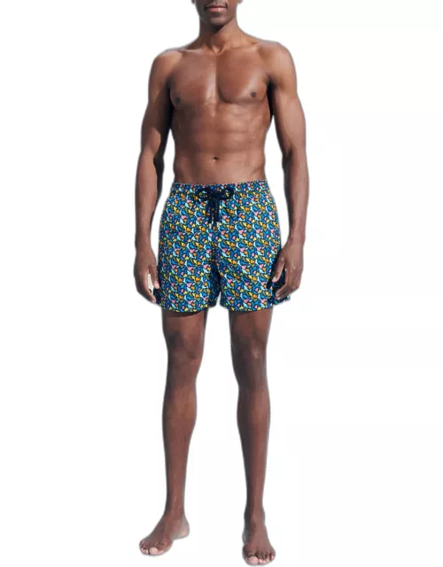 Men's Mini Neon-Print Swim Short