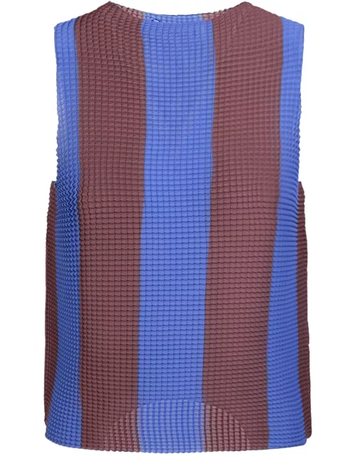 Sunnei Blue/brown Pleated Top