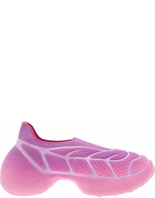 Givenchy tk 360+ Pink Low-top Sneakers With Raised Graphic Grid And Contrasting Lines In Tech Mesh Woman