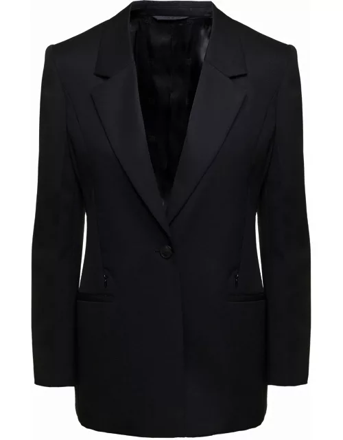 Givenchy Black Single-breasted Jacket With Notched Revers In Wool And Mohair Woman