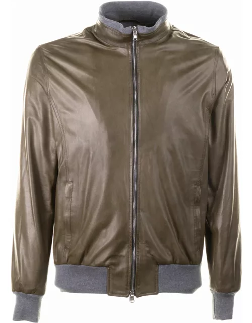 Barba Napoli Leather Jacket With Zip