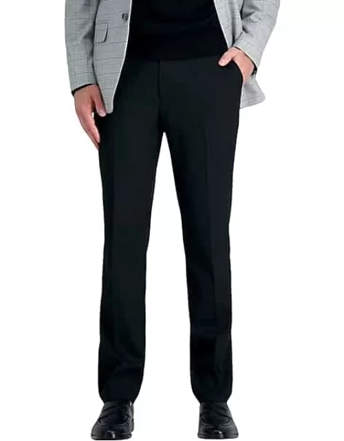Haggar Men's J.M. Premium Performance 4-Way Stretch Classic Fit Dress Pants Black Solid