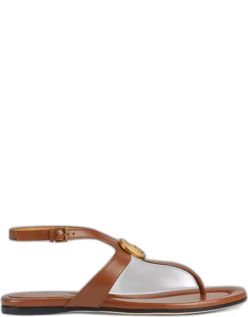 Double G Marmont Leather Thong Sandal