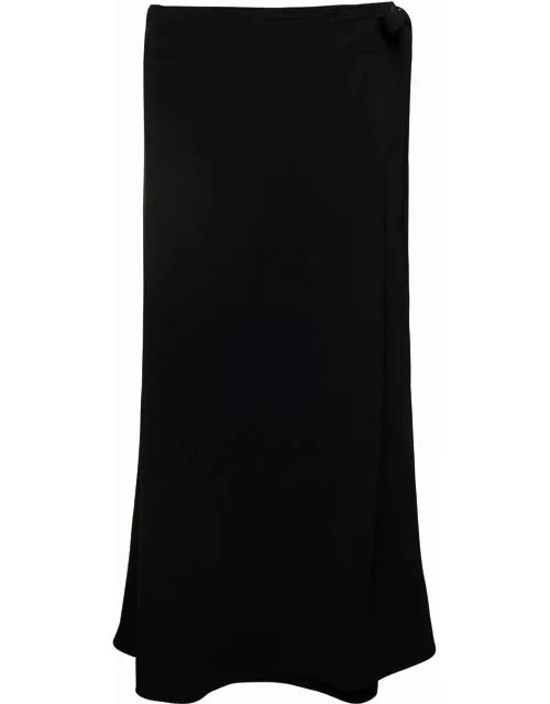 Totême Wrap Maxi Skirt In Black Viscose Woman