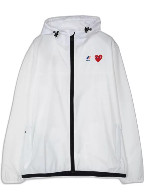 Comme des Garçons Play Unisex Jacket White nylon K-Way jacket
