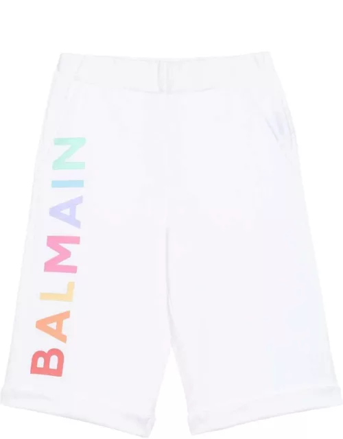 Balmain White Bermuda Shorts Unisex