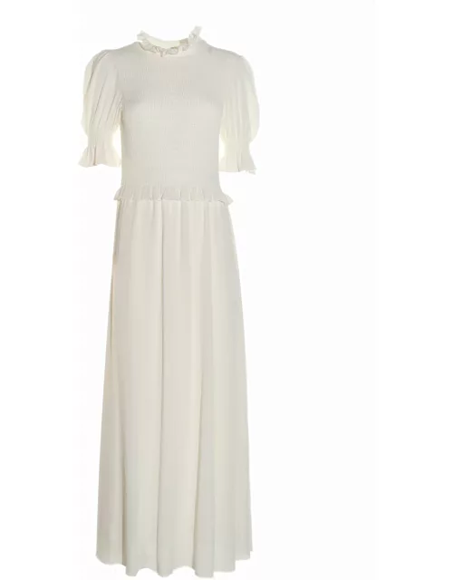 See by Chloé Long Dress With Short Sleeves And Collar
