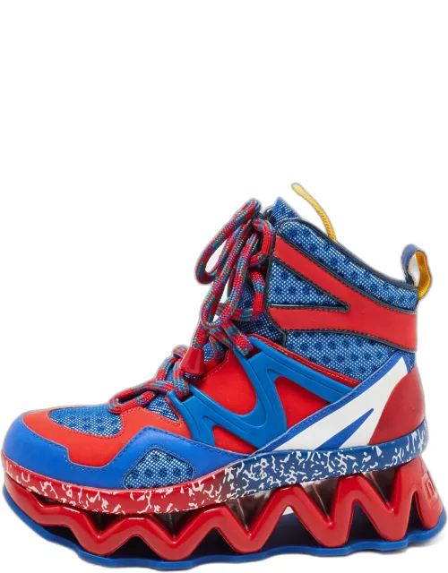 Marc by Marc Jacobs Blue/Red Leather Ninja Wave High Top Sneaker