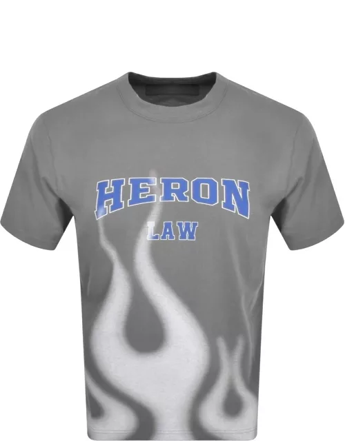 Heron Preston Heron Law Flames T Shirt Grey