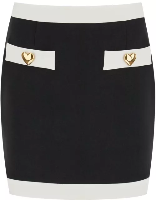 MOSCHINO MINI SKIRT WITH HEART-SHAPED BUTTON