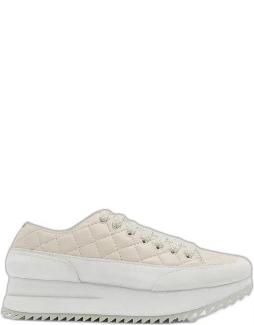 Quilted Leather Flatform Fashion Sneaker