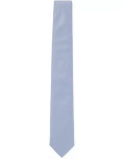 Pure-silk tie with jacquard-woven micro pattern- Light Blue Men's Tie