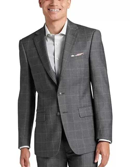 Calvin Klein Big & Tall Slim Fit Men's Suit Separates Jacket Med Gray Windowpane