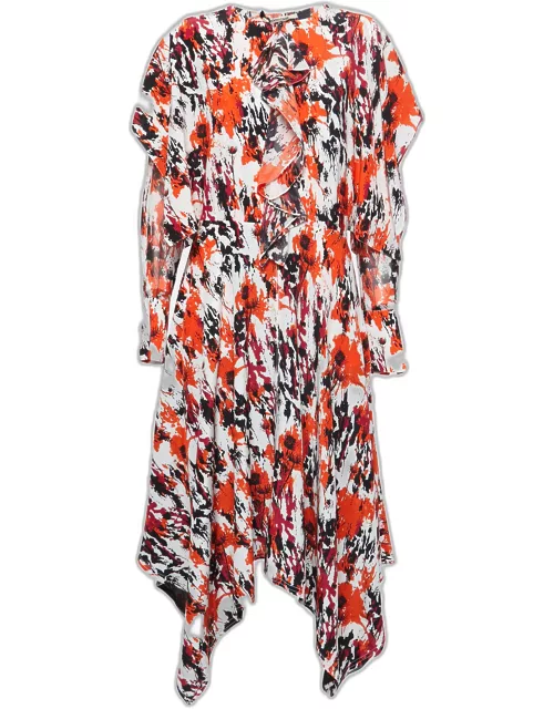Roberto Cavalli Multicolor Printed Silk Chiffon Maxi Dress