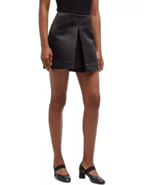 Inverted Pleat Mini Skirt