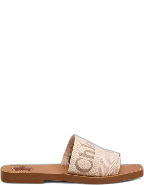 x High Summer Woody Embroidered Logo Flat Sandal