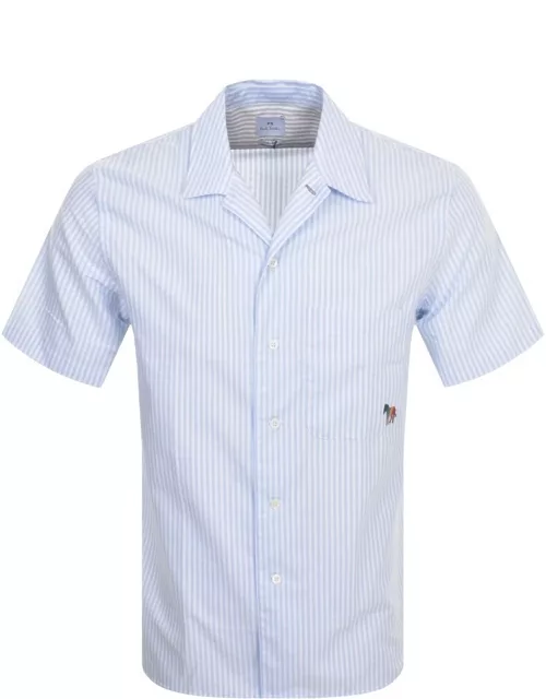 Paul Smith Stripe Short Sleeved Shirt Blue