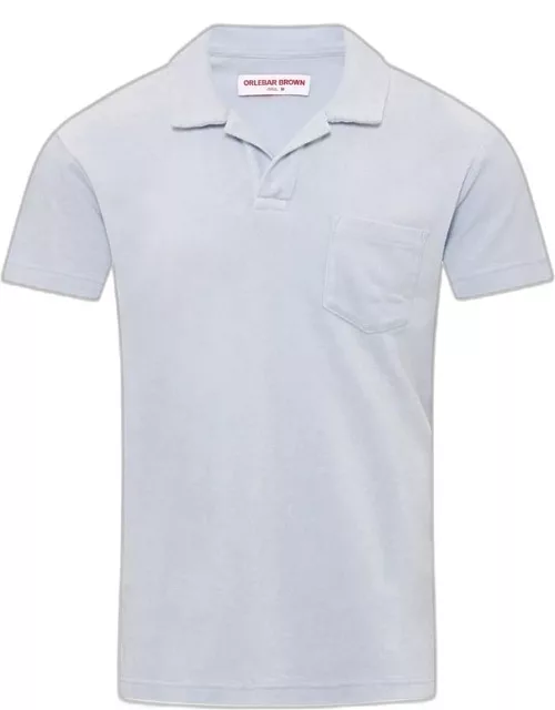 Terry Towelling - Light Island Sky Tailored Fit Organic Cotton Towelling Resort Polo Shirt