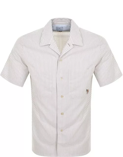 Paul Smith Stripe Short Sleeved Shirt Khaki