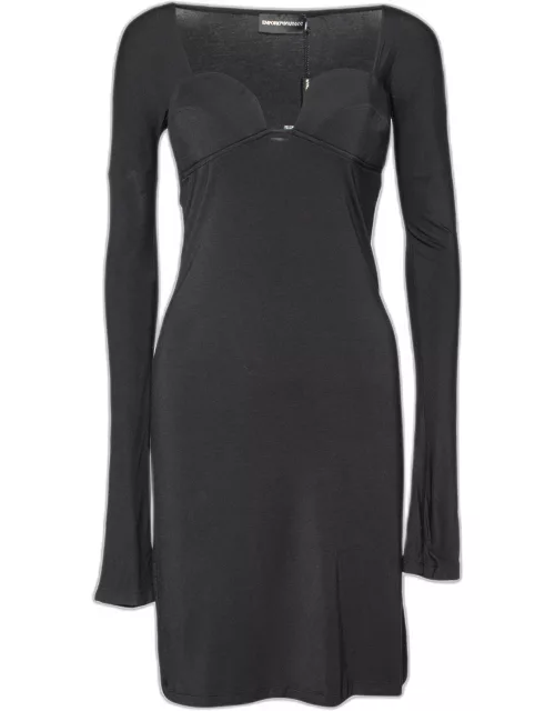 Emporio Armani Black Modal Knit Midi Dress