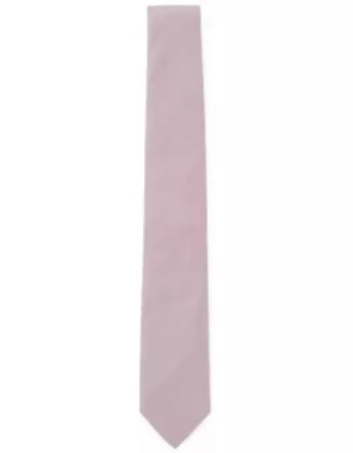 Pure-silk tie with jacquard-woven micro pattern- light pink Men's Tie