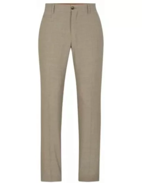 Slim-fit pants in melange stretch fabric- Beige Men's Pant