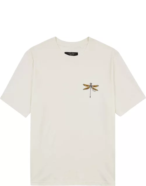 Rag & Bone Dragonfly Logo Cotton T-shirt - Cream