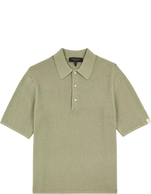 Rag & Bone Nolan Waffle-knit Cotton-blend Polo Shirt - Green