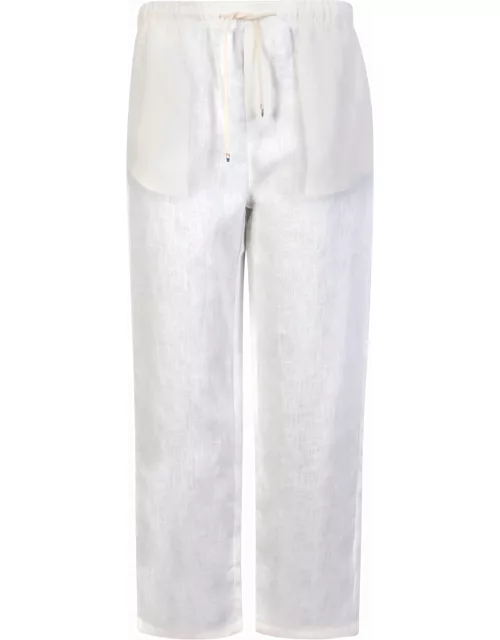Peninsula Swimwear Marzamemi Linen White Trouser