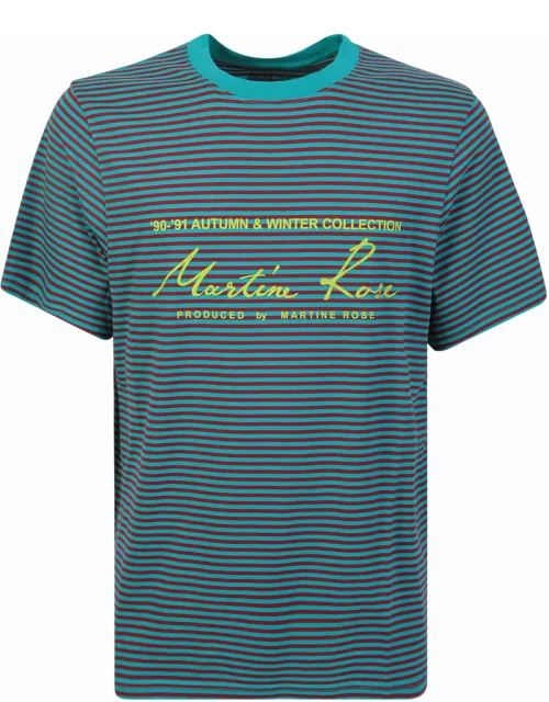 Martine Rose Green/red Striped T-shirt