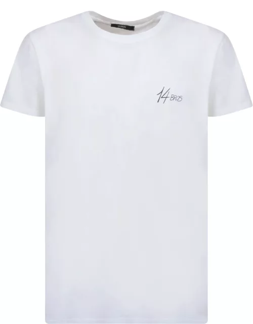 14 Bros Logo White T-shirt