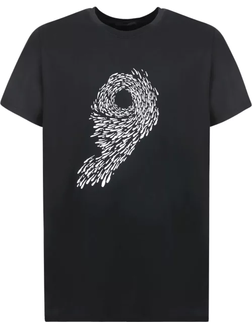 14 Bros Front Print Black T-shirt