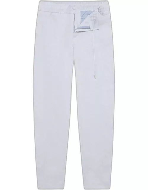 Cornell Linen - Light Island Sky Tailored Fit Washed Linen Trouser