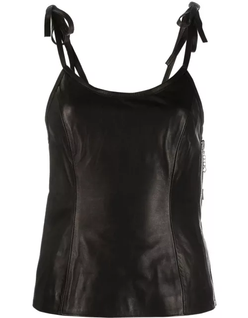OUR LEGACY String leather tank top