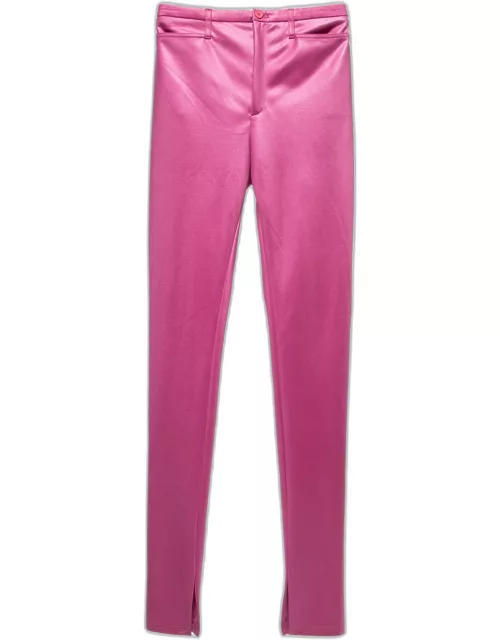 Balenciaga Pink Stretch Knit Slim Fit Pants